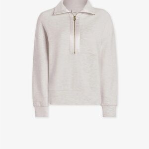 Women's Cream Sweater with Zip Collar
